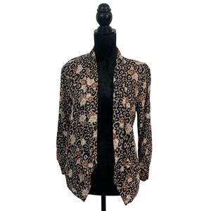 Soulmates Vintage Women's M Y2K Leopard Print Blazer Lightweight Office Siren